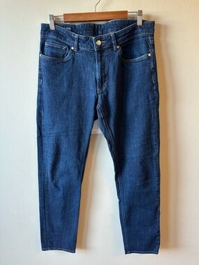 Men's Peter Millar Dark Blue Slim Straight Jeans